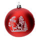 Bola árbol Navidad vidrio soplado rojo motivo ciervos 100 mm s1