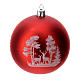 Boule sapin Noël verre soufflé rouge décoration cerfs 100 mm s2