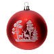 Christmas tree ball in blown glassw with deer, 10 cm s3