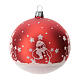 Bola árbol Navidad vidrio soplado roja con muñecos de navidad 100 mm s1