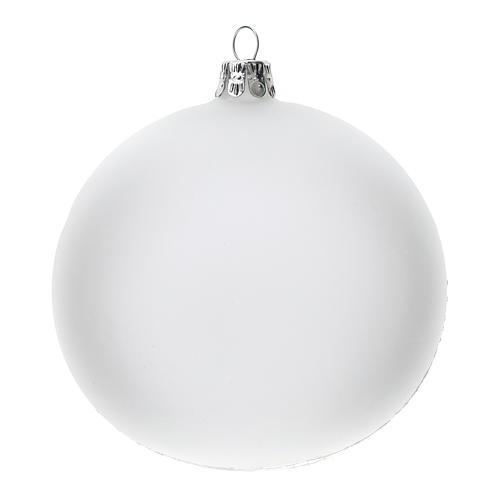 Boule sapin Noël verre soufflé mat paysage enneigé 100 mm 4