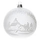Bola para árvore de Natal vidro soprado opaco decoração paisagem nevada 100 mm s1