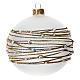 Bola para árvore de Natal vidro soprado opaco decoração fios dourados 100 mm s1