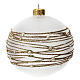 Bola para árvore de Natal vidro soprado opaco decoração fios dourados 100 mm s2