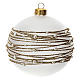 Bola para árvore de Natal vidro soprado opaco decoração fios dourados 100 mm s3