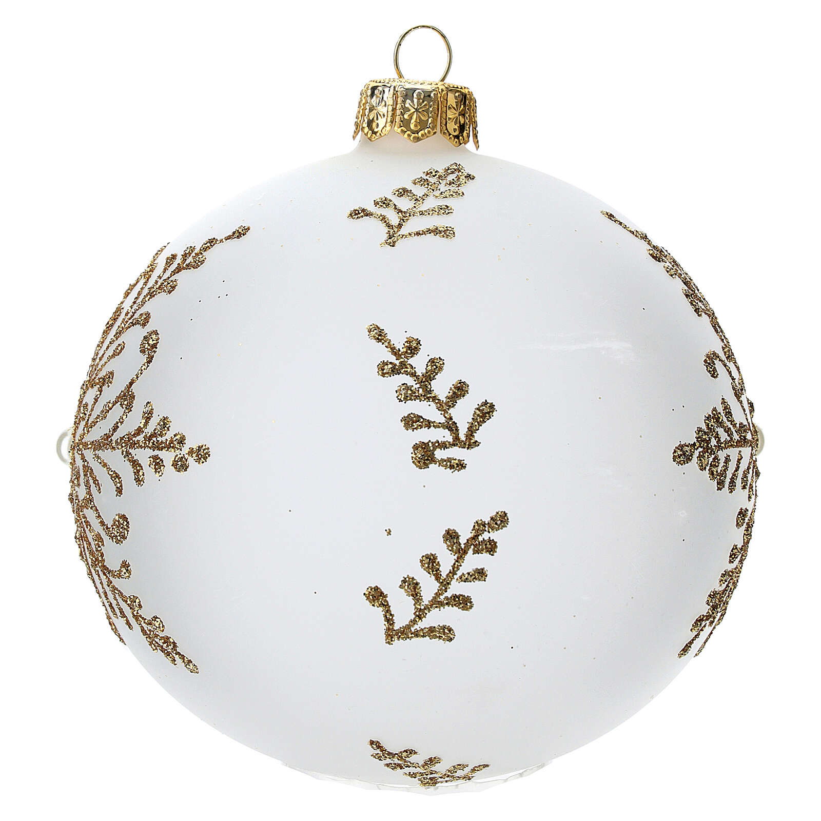 Palline per albero di Natale decorato, in Foam, color Champagne, Glitterate, da 8 cm, 12 pezzi Koopman