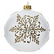 Bola para árvore de Natal vidro soprado opaco decoração flocos de neve dourados 100 mm s1