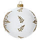 Bola para árvore de Natal vidro soprado opaco decoração flocos de neve dourados 100 mm s2