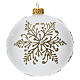 Bola para árvore de Natal vidro soprado opaco decoração flocos de neve dourados 100 mm s3