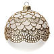 Christmas tree ball in blown glass: elegant embroidery, 100 mm s1