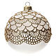 Bola para árvore de Natal vidro soprado opaco decoração elegante renda dourada 100 mm s1