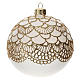 Bola para árvore de Natal vidro soprado opaco decoração elegante renda dourada 100 mm s2