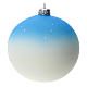 Palla albero Natale vetro soffiato azzurra decoro pupazzo di neve 100 mm s4