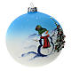 Christmas tree ball in blown glass with snowman, 10 cm s2