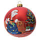 Bola árbol Navidad vidrio soplado roja decoración papá Noel 100 mm s1