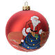 Bola árbol Navidad vidrio soplado roja decoración papá Noel 100 mm s2