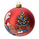 Bola árvore Natal vidro soprado vermelha decoro Pai Natal 100 mm s3
