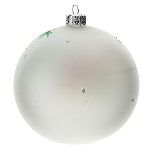 Palla albero Natale vetro soffiato opaca S. Famiglia 100 mm 4