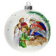 Bola árvore de Natal vidro soprado decoração Nascimento de Jesus estrelas douradas 100 mm s1