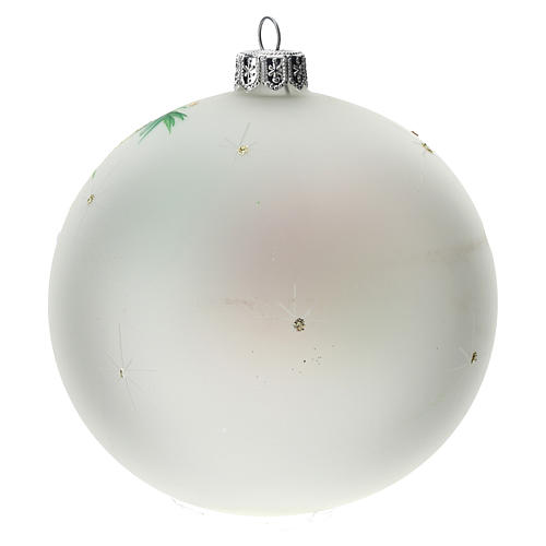 Christmas tree ball in blown glass with stars, 10 cm 4