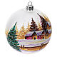 Christmas tree ball in blown glass: snowy city, 100 mm s3