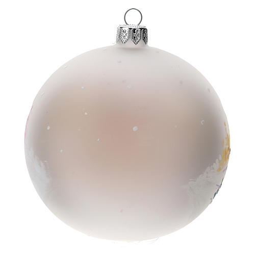 Christmas tree ball in blown glass with snowy city, 10 cm 4