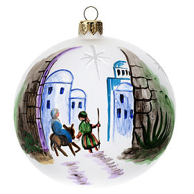 Bola de Natal vidro soprado decoração Belém 100 mm