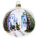 Christmas tree ball in blown glass with Bethlehem design 10 cm s1