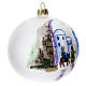 Christmas tree ball in blown glass with Bethlehem design 10 cm s3