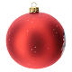 Palla albero Natale vetro soffiato rossa decoro slitta babbo Natale 100 mm s4