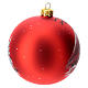 Christmas tree ball in blown glass: red Christmas decoration with Christmas reindeer, 100 mm s4