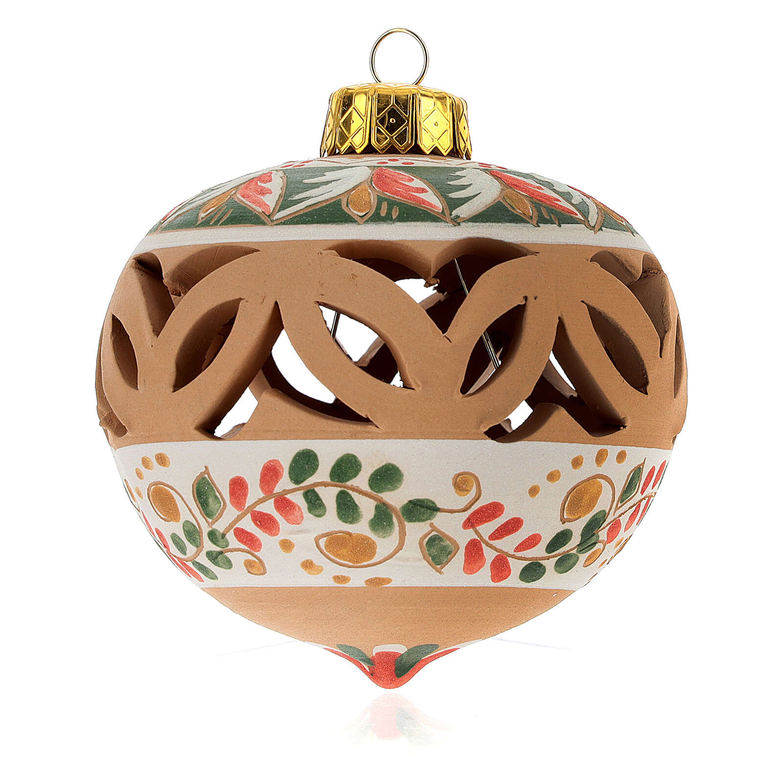 Terracotta Christmas ball ornament, Deruta 80 cm green decor | online ...