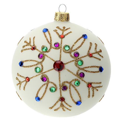 STOCK Bola para árvore de Natal vidro soprado decoração cristais multicoloridos 100 mm 1