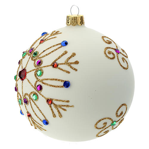 STOCK Bola para árvore de Natal vidro soprado decoração cristais multicoloridos 100 mm 2