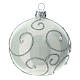 STOCK Bolas Árvore de Natal vidro branco decoração prateada 80 mm 6 unidades s3