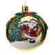 STOCK Blown glass Christmas ball, Santa Claus on gold background, 150 mm s2