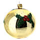STOCK Pallina vetro soffiato 150 mm gialla decoro babbo Natale s4
