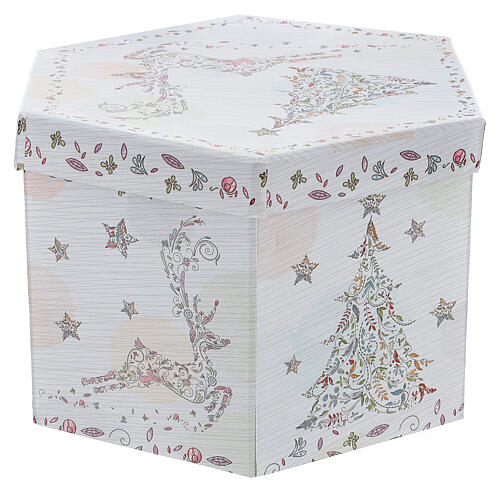 White Christmas ball 75 mm with floral decor (assorted) 9