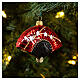 Blown glass Christmas ornament, Japanese fan s2