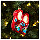 Blown glass Christmas ornament, wooden clogs s2