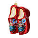 Blown glass Christmas ornament, wooden clogs s4