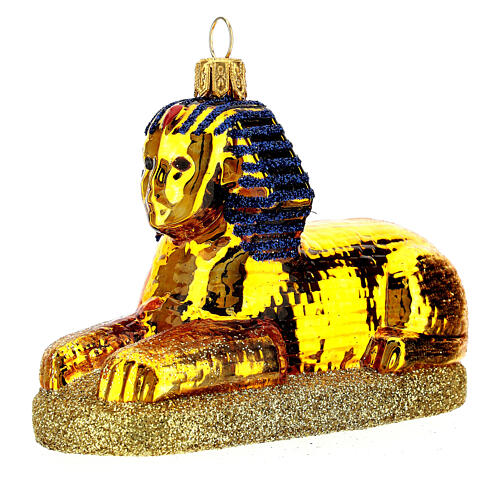 Ägyptische Sphinx, Weihnachtsbaumschmuck aus mundgeblasenem Glas 3