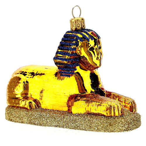 Ägyptische Sphinx, Weihnachtsbaumschmuck aus mundgeblasenem Glas 4