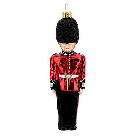 English Royal Guard Christmas tree decoration in blown glass