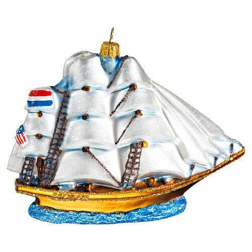 Clipper Ship Christmas tree decoration in blown glass 5