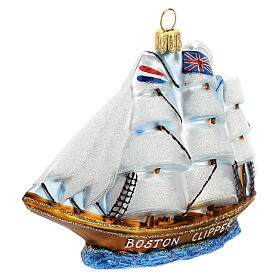 Adornos de vidrio soplado para Árbol de Navidad: Barco Clipper adorno navideño Árbol vidrio soplado