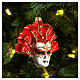 Red Venetian Mask Christmas tree decoration in blown glass s2