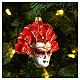 Máscara veneziana vermelha enfeite para árvore de Natal vidro soprado s2