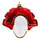 Máscara veneziana vermelha enfeite para árvore de Natal vidro soprado s5