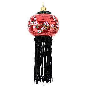 Chinese lantern Christmas tree decoration in blown glass